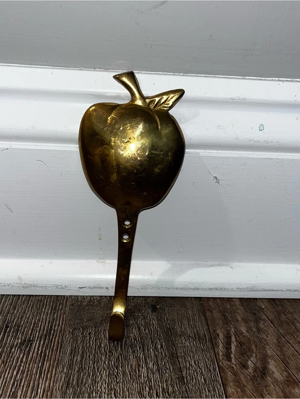 Gold Apple Wall Hook - Decorative Brass Coat Hook